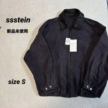 [ 미사용 새상품 ] ssstein 블루종 옷깃 가죽 S 블랙