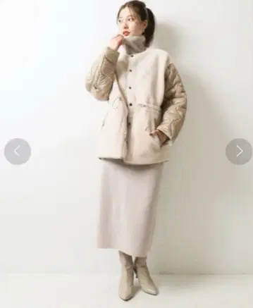 plage 제인 스미스 보아 퀼트 코트 36