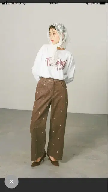 BAYFLOW (트렌드라이크) 자수 코듀로이 팬츠