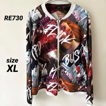 RE730 그래픽 프린트 자켓 XL 블루종 아우터 남성용