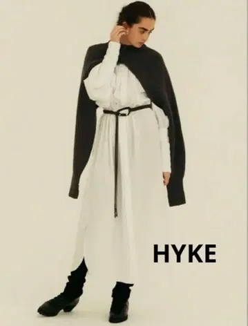 HYKE 하이크 리브드 슬리브스/암 니트 블랙