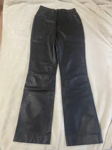 천연 가죽 가죽 팬츠 블랙