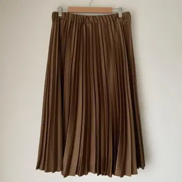 [ 새상품급 ] 브라운 새틴 플리츠 스커트