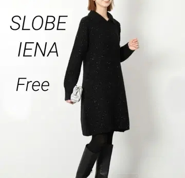 [ SLOBE IENA ] 이에나 스팽글 니트 미니 원피스 블랙 겨울