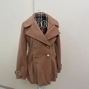 카멜 더블 버튼 코트