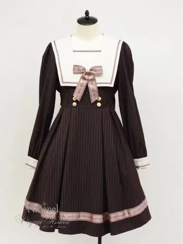 Amavel Message Ribbon 스퀘어 세일러 원피스