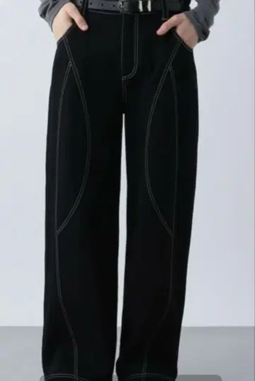 HARE NEO 커브 데님 팬츠 S 사이즈 블랙