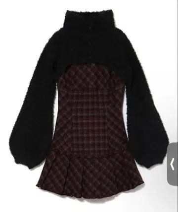 새상품 안드마리 Lulu 체크 세트 미니 드레스 레드