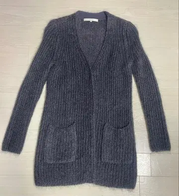 ANAYI 모헤어 니트 롱 가디건 그레이 38 수입 소재