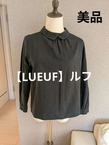 새상품급 [ LUEUF ] 루프 뒷단추 고급 블라우스 면린넨 블랙