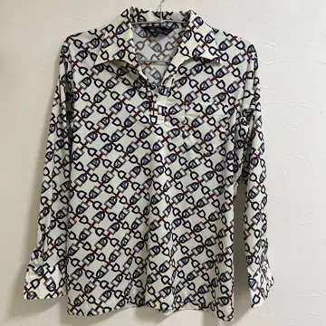 Mc Franz 기하학 패턴 긴팔 셔츠 L 사이즈