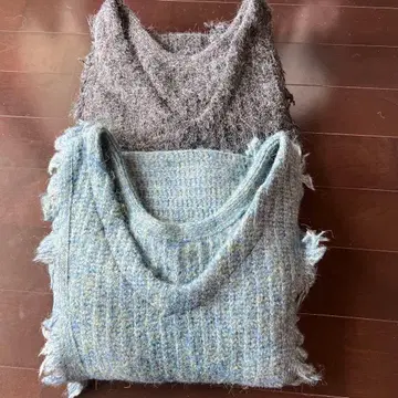 프린지 슬리브리스 니트 2개 세트