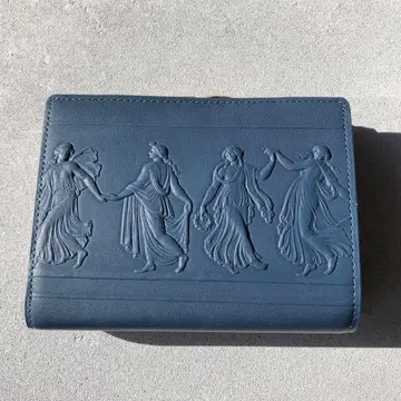 미사용 WEDGWOOD 웨지우드 가죽 이단 접이식 가마구치 지갑