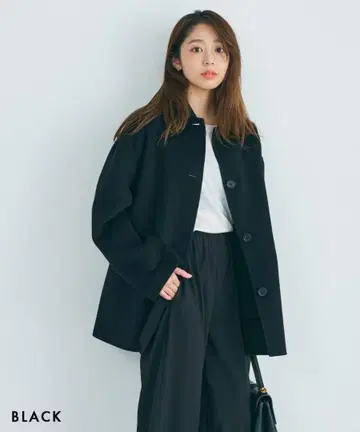 basement 리버 미들 코트 블랙