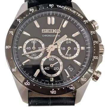 SEIKO 세이코 SBTR021 크로노그래프 손목시계 블랙