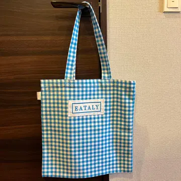 EATALY 체크 무늬 토트백