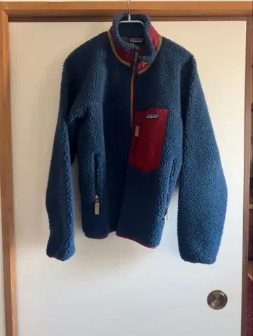 patagonia 플리스 자켓 S 네이비/레드