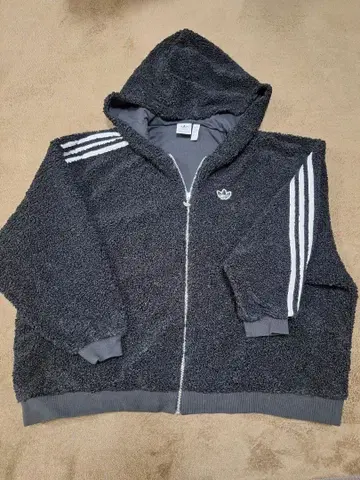 [ 새상품급 ] 아디다스 adidas 풀 집업 후드티 L 블랙