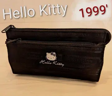 쇼와 레트로 헬로키티 펜 케이스 파우치 더블 지퍼 1999년 자수