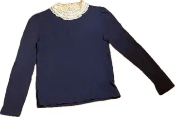 제인 마플 레이스 넥 칼라 티셔츠 네이비