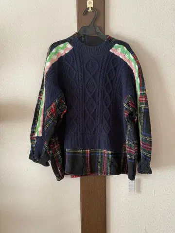 체크 셔츠 레이어드풍 니트탑