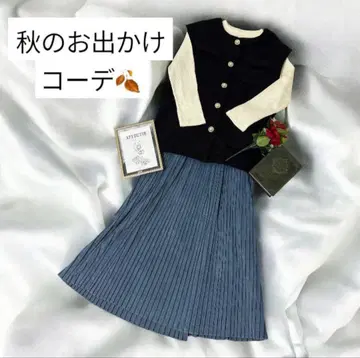 새상품급 가을 겨울 코디 3점 묶음 판매 블루 페미닌 펄 니트