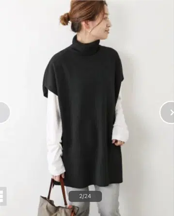 저널 스탠다드 울 밀라노 터틀넥 베스트 블랙