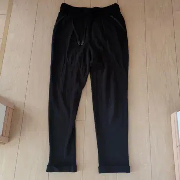 비아지오 블루 블랙 캐주얼 팬츠 허리밴딩