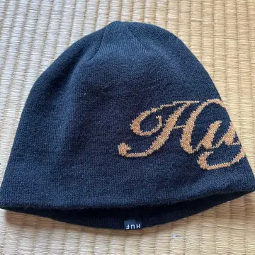 HUF 니트 모자 블랙 로고