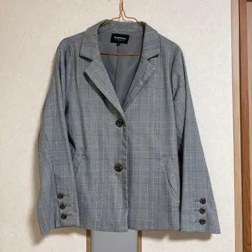 그레이 체크 무늬 자켓