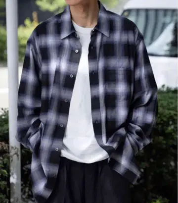 stein 오버사이즈 스탠다드 셔츠 옴브레 S