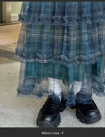 CIAOPANIC 튤 프릴 캉캉 스커트 그린