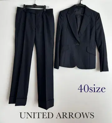 UNITED ARROWS 네이비 스트라이프 셋업 수트 40 사이즈