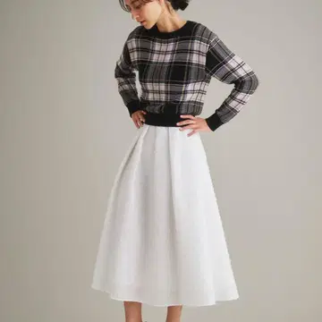 그레이스 콘티넨탈 체크 니트 탑 36 새상품