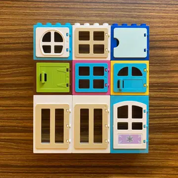 LEGO duplo 레고 듀플로 창문 문 집 화이트 스카이블루 핑크