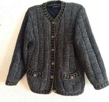 안감 부착 니트 가디건 레트로