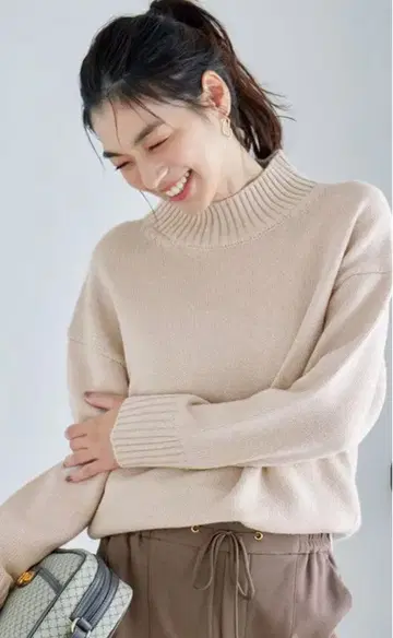 ANY [ 세탁기 사용 가능/6색 전개 ] 램스울 하이넥 니트 아이보리