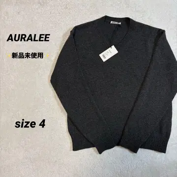 [ 미사용 새상품 ] AURALEE 니트 V넥 4 차콜