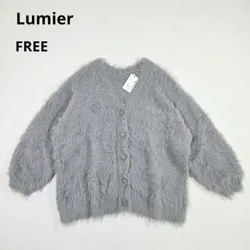 Lumier 샤기 니트 가디건 free 라이트 그레이 뤼미에