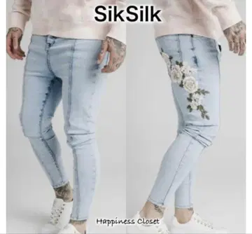 SikSilk(시크실크) 플라워 자수 스키니 데님