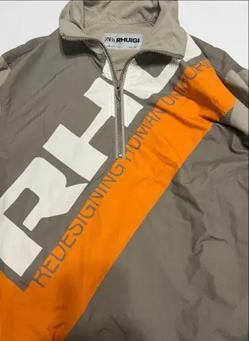 ZARA RHUIGI 나일론 자켓 베이지/오렌지