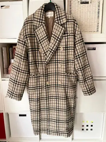 MOUSSY 체크 무늬 롱 코트