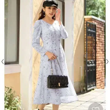 NOELA 플라워 프린트 롱 원피스 M