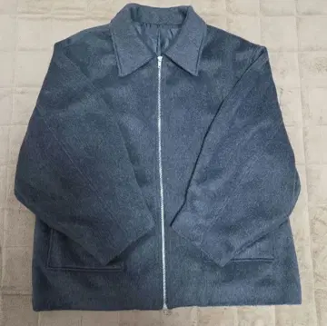 RUMOR 울 혼방 샤기 오버 블루종 그레이