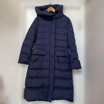 유니클로 플러스 J 울트라 라이트 다운 네이비 롱 코트 M