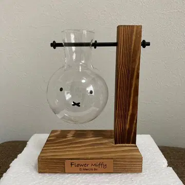 새상품급 플라워 미피 만마루 얼굴 유리 꽃병 싱글