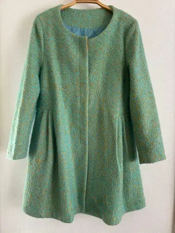 새상품급 노카라 부클레 울 혼방 코트