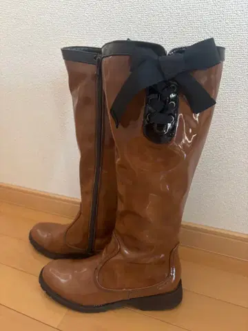 알루아 사이드 리본 레인부츠 23.5