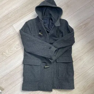 BEAMS 그레이 후드 부착 더플 코트 L