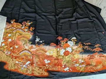 블랙  꽃무늬 풍경 교토